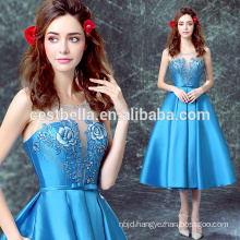 Custom Make Ladies Blue Short Evening Party Dress Formal Short Mini Dress